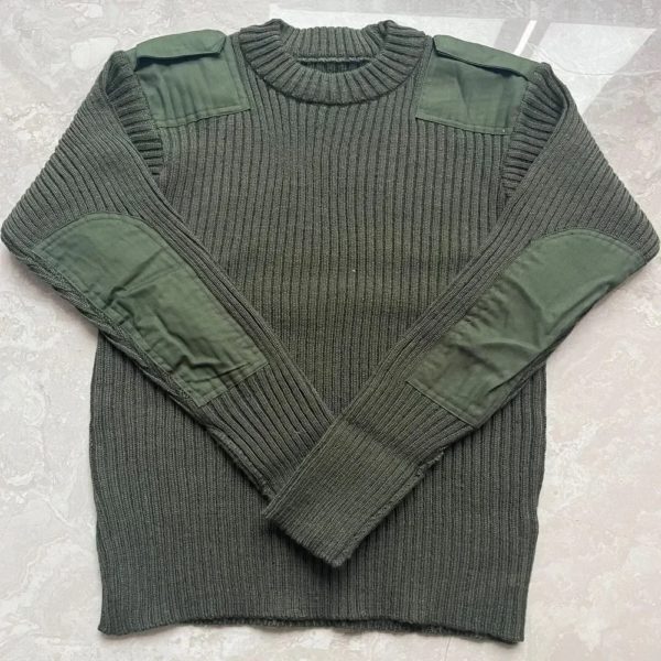 Dulsweater-Maillot militaire pour homme, pull de l'armée britannique, patch en laine, tricots à col rond, vert vintage, froid, hiver – Image 6