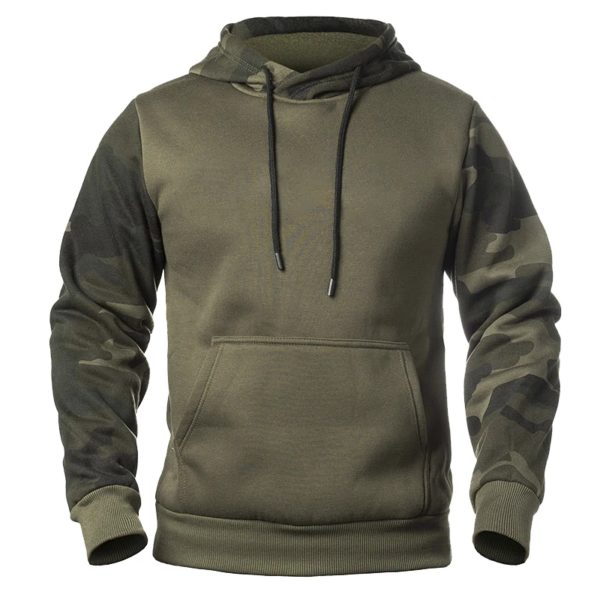 Sweat à capuche camouflage vert armée pour hommes, sweats à capuche camouflage, vêtements punk, mode militaire, streetwear hip hop, haut de marque, PVD – Image 3