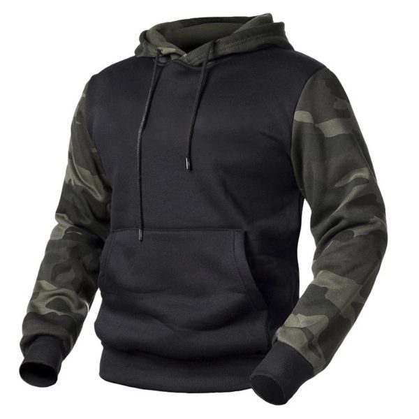 Sweat à capuche camouflage vert armée pour hommes, sweats à capuche camouflage, vêtements punk, mode militaire, streetwear hip hop, haut de marque, PVD – Image 6