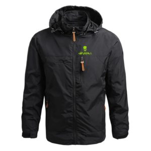 Veste à capuche imprimée Gunki pour hommes, coupe-vent décontracté, manteau de camping militaire imperméable, fermeture éclair, mode printemps et automne, 2024