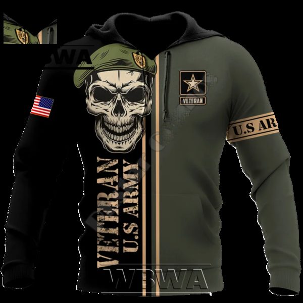 WBWA-Pull camouflage de soldat imbibé de l'armée militaire vétéran pour hommes et femmes, survêtement à la mode, sweats à capuche décontractés, impression 3D, automne, nouveau, 2023 – Image 2