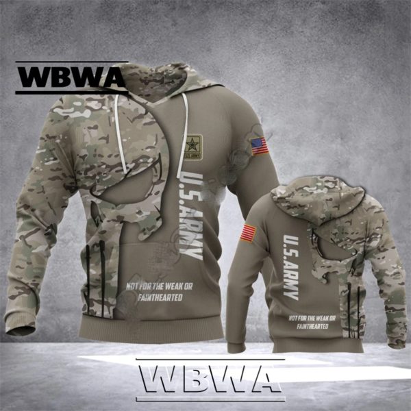 WBWA-Pull camouflage de soldat imbibé de l'armée militaire vétéran pour hommes et femmes, survêtement à la mode, sweats à capuche décontractés, impression 3D, automne, nouveau, 2023 – Image 4