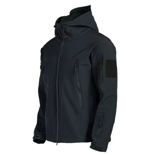 Vestes Militaires en Peau de Requin pour Homme, Combinaison de Bombardier à Capuche, Coupe-Vent et Imperméable – Image 3