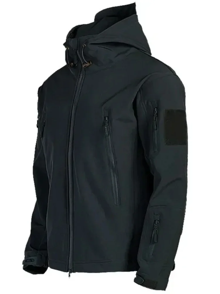 Vestes Militaires en Peau de Requin pour Homme, Combinaison de Bombardier à Capuche, Coupe-Vent et Imperméable