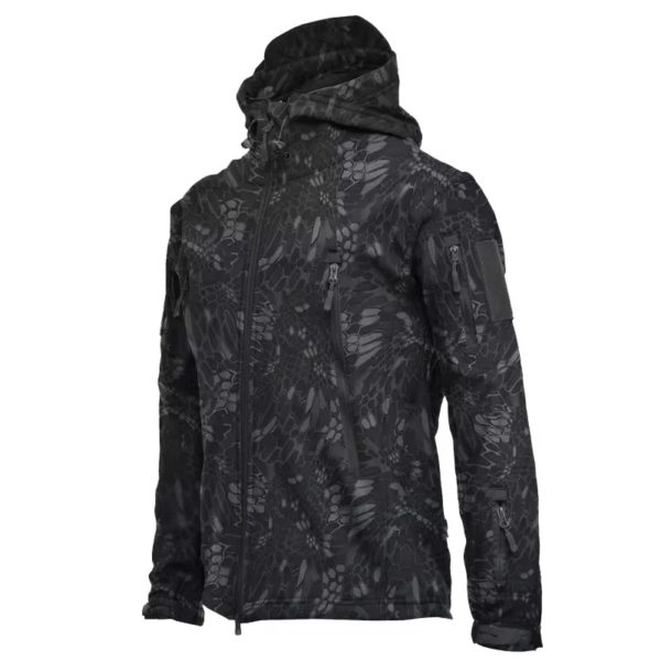 Vestes Militaires en Peau de Requin pour Homme, Combinaison de Bombardier à Capuche, Coupe-Vent et Imperméable – Image 6