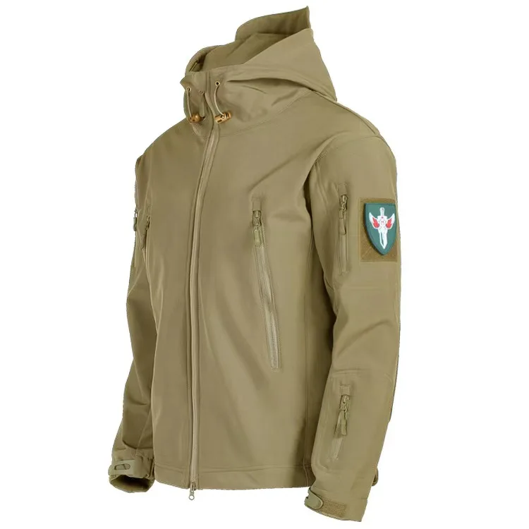 Vestes Militaires en Peau de Requin pour Homme, Combinaison de Bombardier à Capuche, Coupe-Vent et Imperméable