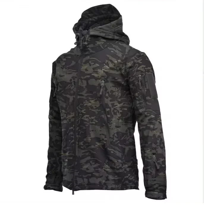 Vestes Militaires en Peau de Requin pour Homme, Combinaison de Bombardier à Capuche, Coupe-Vent et Imperméable