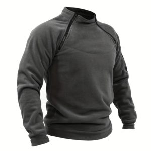 Sweat-shirt militaire décontracté pour hommes, pull Dullover, veste Smile, col montant, solide, pull document, vêtements coupe-vent