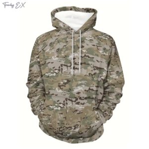 PVD-Sweat à capuche imprimé camsalomon militaire 3D pour hommes, sweat à capuche de sport unisexe, poche kangourou, vêtements pour hommes