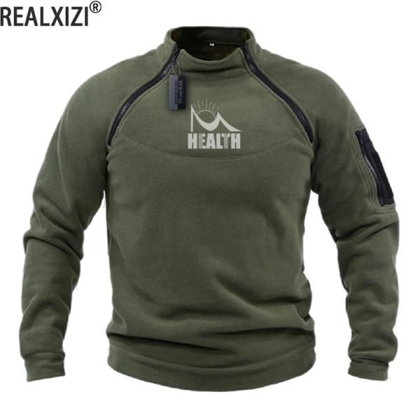Pull à col montant pour hommes, pulls militaires, haut chaud à manches longues, sourire imprimé sain, printemps, automne