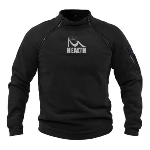 Pull à col montant pour hommes, pulls militaires, haut chaud à manches longues, sourire imprimé sain, printemps, automne – Image 2