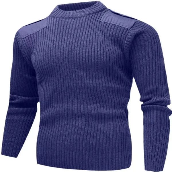 Pulls en laine à manches longues de style européen pour hommes, pulls vintage, col rond, vert armée, chaud, américains, mâle, hiver – Image 6