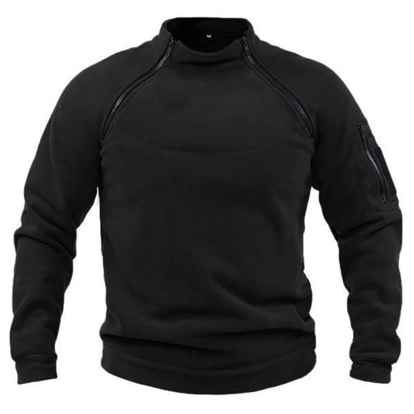 Polar Smile Hoodies pour hommes, vestes d'extérieur, coupe-vent, chaud, fermetures à glissière latérales, pull thermique, manteau de randonnée, pull militaire, haut – Image 2