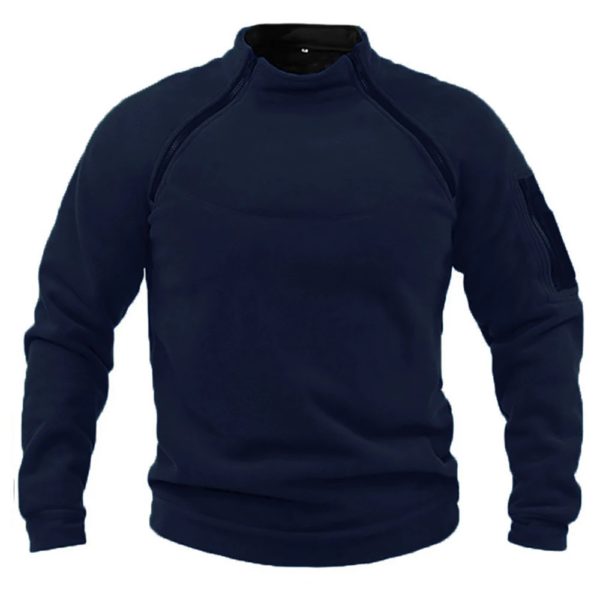 Polar Smile Hoodies pour hommes, vestes d'extérieur, coupe-vent, chaud, fermetures à glissière latérales, pull thermique, manteau de randonnée, pull militaire, haut – Image 3
