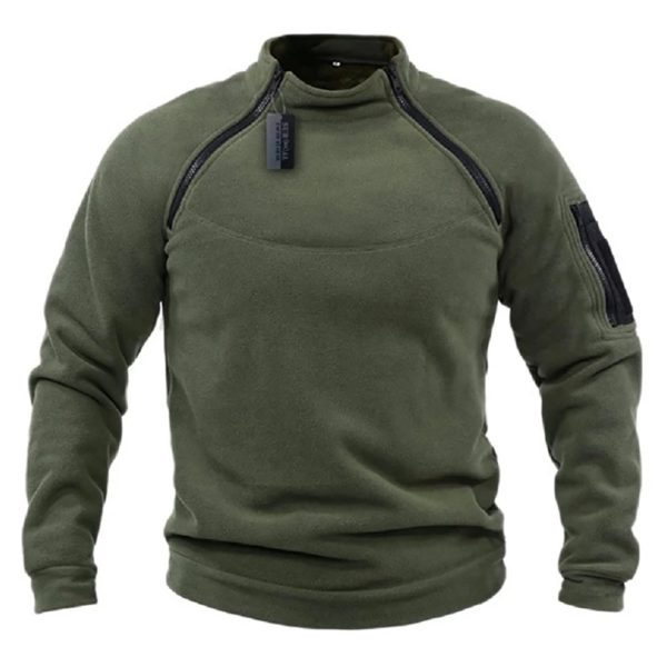 Polar Smile Hoodies pour hommes, vestes d'extérieur, coupe-vent, chaud, fermetures à glissière latérales, pull thermique, manteau de randonnée, pull militaire, haut – Image 5
