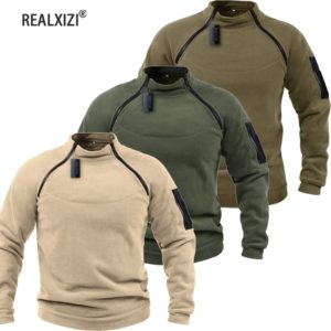 Polar Smile Hoodies pour hommes, vestes d'extérieur, coupe-vent, chaud, fermetures à glissière latérales, pull thermique, manteau de randonnée, pull militaire, haut