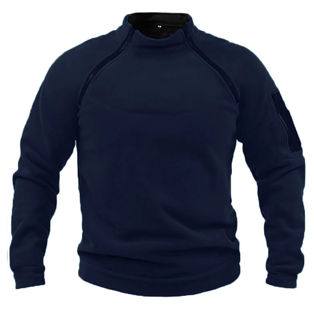 Sweat à Capuche à Col Montant pour Homme, Veste Polaire Smile, Coupe-Vent, Chaud, Fermeture Éclair Latérale, Pull Militaire Thermique de Randonnée Sweat à Capuche à Col Montant pour Homme, Veste Polaire Smile, Coupe-Vent, Chaud, Fermeture Éclair Latérale, Pull Militaire Thermique de Randonnée