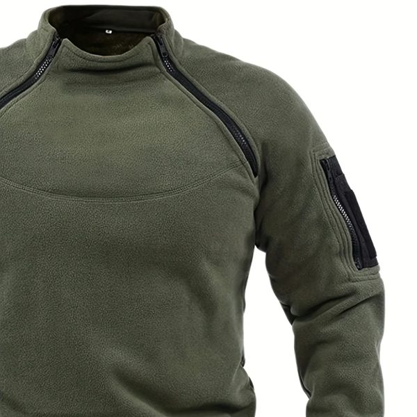 Sweat-shirt militaire décontracté pour hommes, pull Dullover, veste Smile, col montant, solide, pull document, vêtements coupe-vent – Image 6