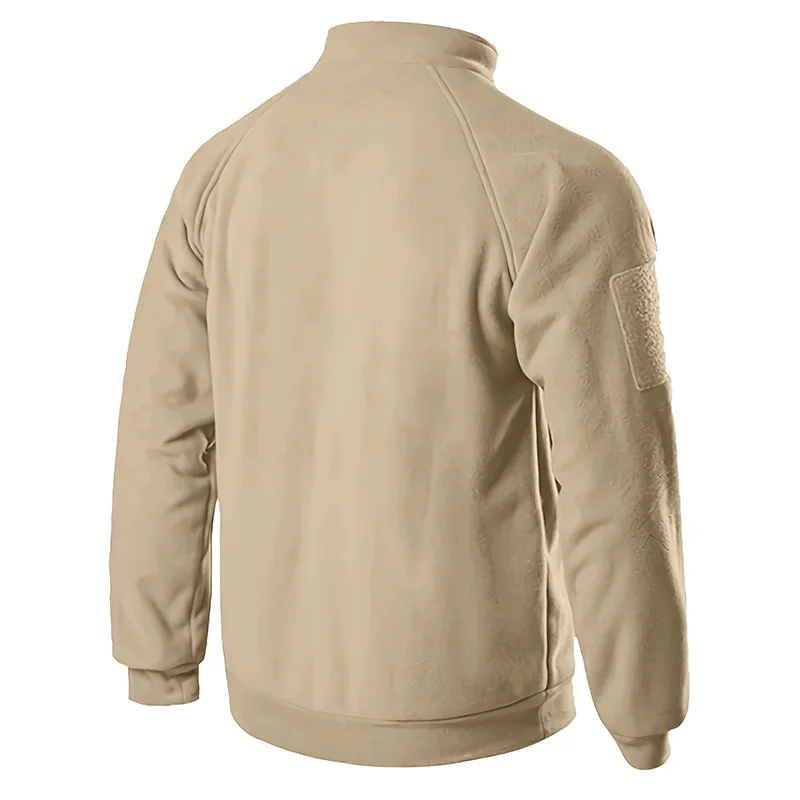 Sweat-shirt militaire décontracté pour hommes, pull Dullover, veste Smile, col montant, solide, pull document, vêtements coupe-vent