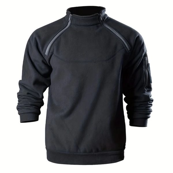Sweat-shirt militaire décontracté pour hommes, pull Dullover, veste Smile, col montant, solide, pull document, vêtements coupe-vent – Image 3