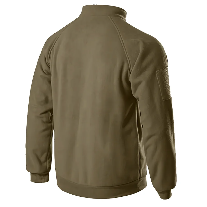 Sweat-shirt militaire décontracté pour hommes, pull Dullover, veste Smile, col montant, solide, pull document, vêtements coupe-vent