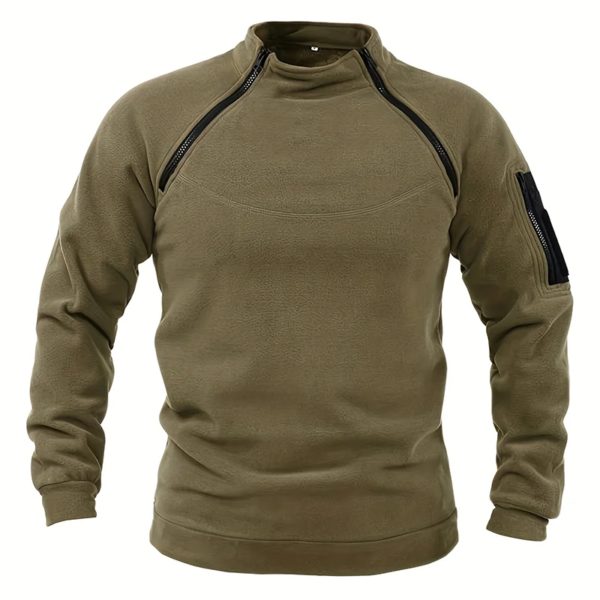 Sweat-shirt militaire décontracté pour hommes, pull Dullover, veste Smile, col montant, solide, pull document, vêtements coupe-vent – Image 2