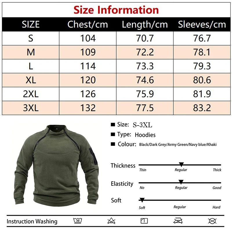 Sweat-shirt militaire décontracté pour hommes, pull Dullover, veste Smile, col montant, solide, pull document, vêtements coupe-vent