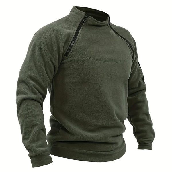 Sweat-shirt militaire décontracté pour hommes, pull Dullover, veste Smile, col montant, solide, pull document, vêtements coupe-vent