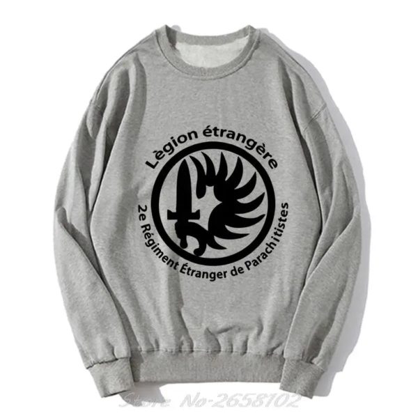 Sweat à capuche de l'armée de guerre des forces spéciales de la légion étrangère française pour hommes, sweat-shirt à col rond unisexe, pull Harajuku Streetwear, nouveau – Image 3