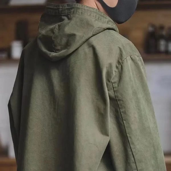 Sweat à capuche de style militaire pour hommes, sweat-shirt vintage, veste verte, coupe adt, vêtements de travail, mauvais temps, sweats à capuche décontractés, PVD, automne – Image 2