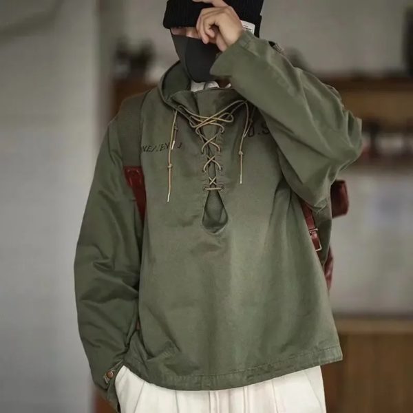 Sweat à capuche de style militaire pour hommes, sweat-shirt vintage, veste verte, coupe adt, vêtements de travail, mauvais temps, sweats à capuche décontractés, PVD, automne
