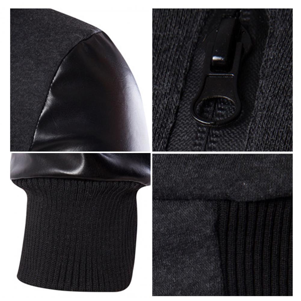 Veste en similicuir pour homme, sweats à capuche avec poches, coupe-vent militaire PVD, printemps, automne
