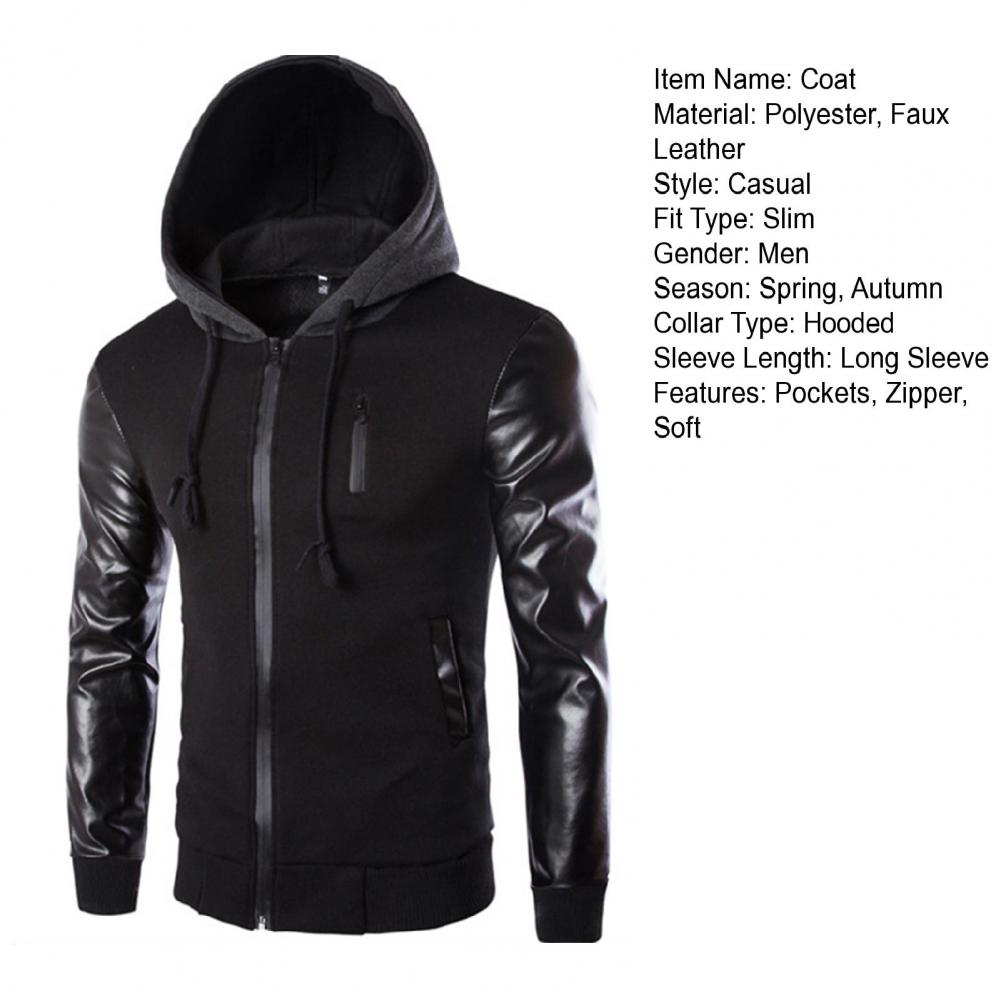 Veste en similicuir pour homme, sweats à capuche avec poches, coupe-vent militaire PVD, printemps, automne