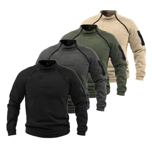 Sweat-shirt militaire d'hiver pour hommes, pull à fermeture éclair Smile, veste d'optique d'Agneau, document solide pour hommes, vêtements Streetwear, mode – Image 3