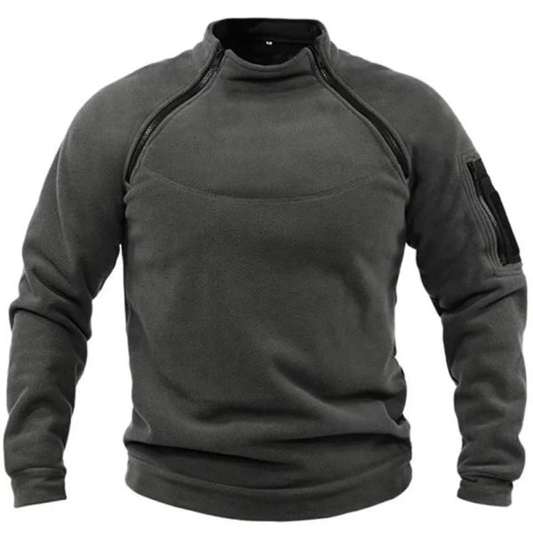 Sweat-shirt militaire d'hiver pour hommes, pull à fermeture éclair Smile, veste d'optique d'Agneau, document solide pour hommes, vêtements Streetwear, mode – Image 4