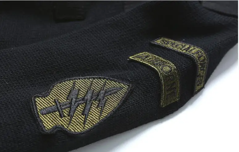BONOMEGA-Pull Militaire à Col Haut pour Homme, Design Patch, Style Dull Armée, Décontracté, Optique, Automne Hiver