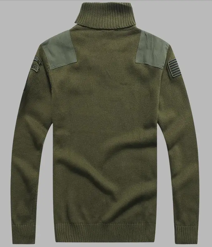 BONOMEGA-Pull Militaire à Col Haut pour Homme, Design Patch, Style Dull Armée, Décontracté, Optique, Automne Hiver