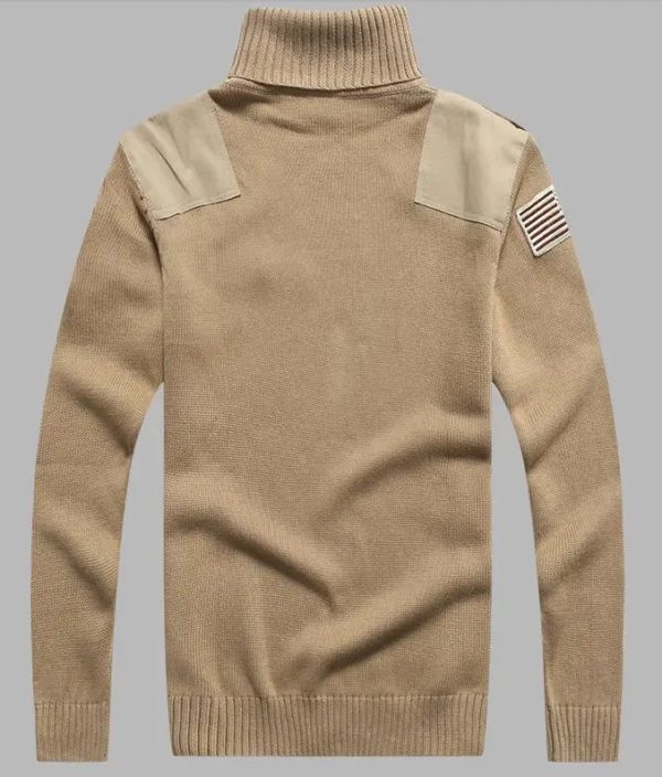 BONOMEGA-Pull Militaire à Col Haut pour Homme, Design Patch, Style Dull Armée, Décontracté, Optique, Automne Hiver – Image 4