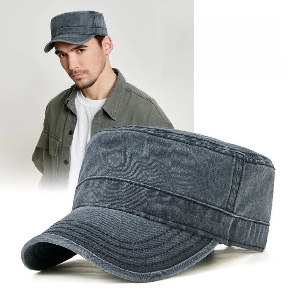 Chapeau de loisirs en pur coton pour homme et femme, casquette de soleil, style militaire, disponible en grande taille, 55-59cm, 60-65cm, collection printemps été 2023 – Image 6