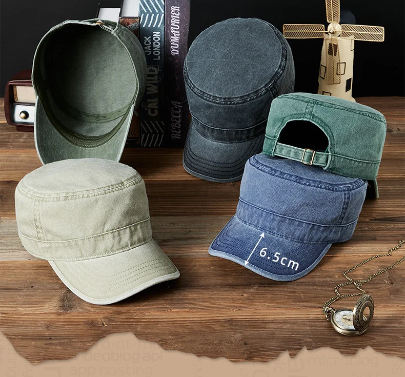 Chapeau de loisirs en pur coton pour homme et femme, casquette de soleil, style militaire, disponible en grande taille, 55-59cm, 60-65cm, collection printemps été 2023
