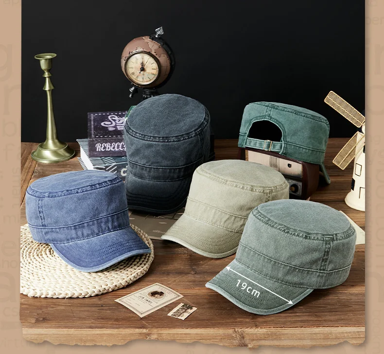Chapeau de loisirs en pur coton pour homme et femme, casquette de soleil, style militaire, disponible en grande taille, 55-59cm, 60-65cm, collection printemps été 2023