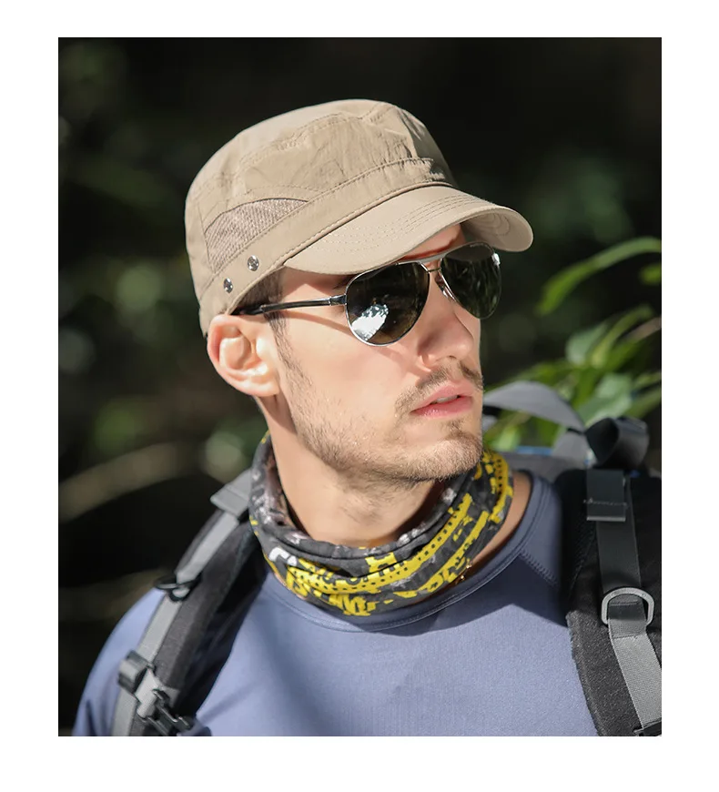 Casquette Militaire à Visière pour Homme, Chapeau de Camionneur, Réglable, Solide, Protection Solaire, Collection Printemps Été