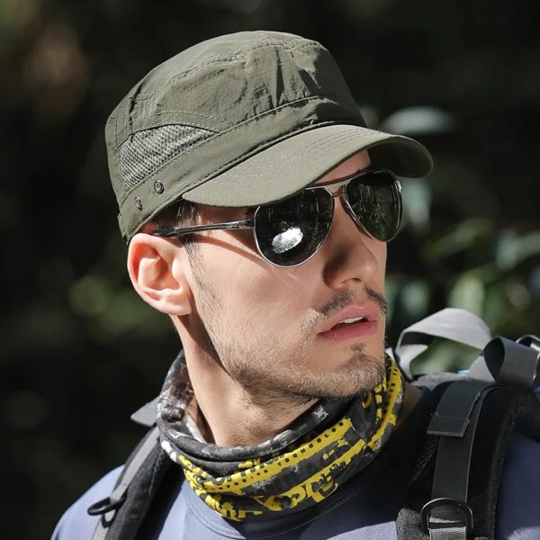Casquette Militaire à Visière pour Homme, Chapeau de Camionneur, Réglable, Solide, Protection Solaire, Collection Printemps Été