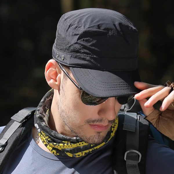 Casquette Militaire à Visière pour Homme, Chapeau de Camionneur, Réglable, Solide, Protection Solaire, Collection Printemps Été – Image 5