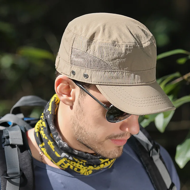 Casquette Militaire à Visière pour Homme, Chapeau de Camionneur, Réglable, Solide, Protection Solaire, Collection Printemps Été