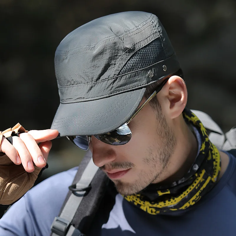 Casquette Militaire à Visière pour Homme, Chapeau de Camionneur, Réglable, Solide, Protection Solaire, Collection Printemps Été