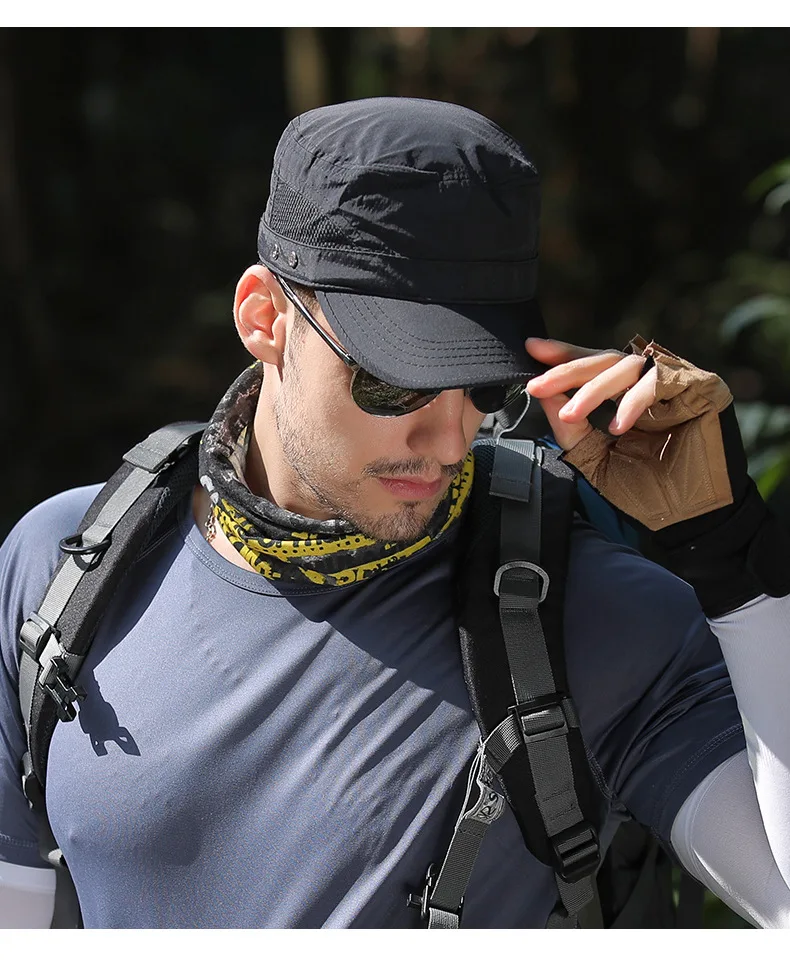Casquette Militaire à Visière pour Homme, Chapeau de Camionneur, Réglable, Solide, Protection Solaire, Collection Printemps Été