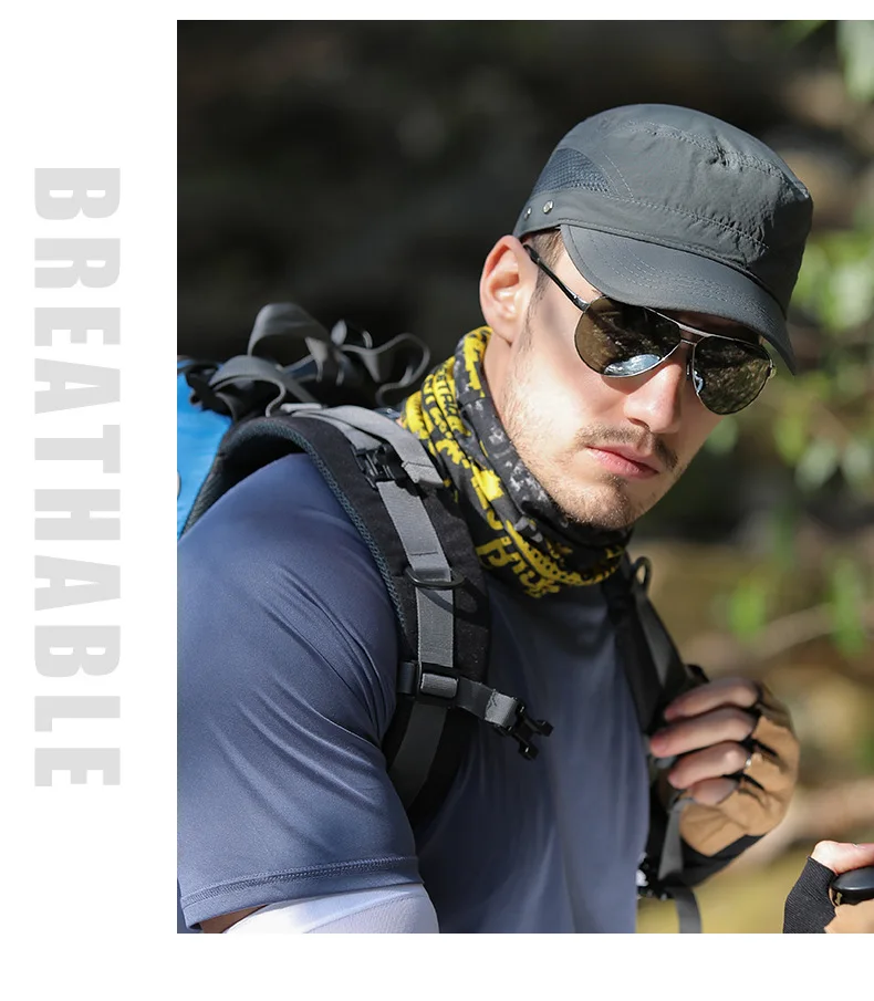 Casquette Militaire à Visière pour Homme, Chapeau de Camionneur, Réglable, Solide, Protection Solaire, Collection Printemps Été