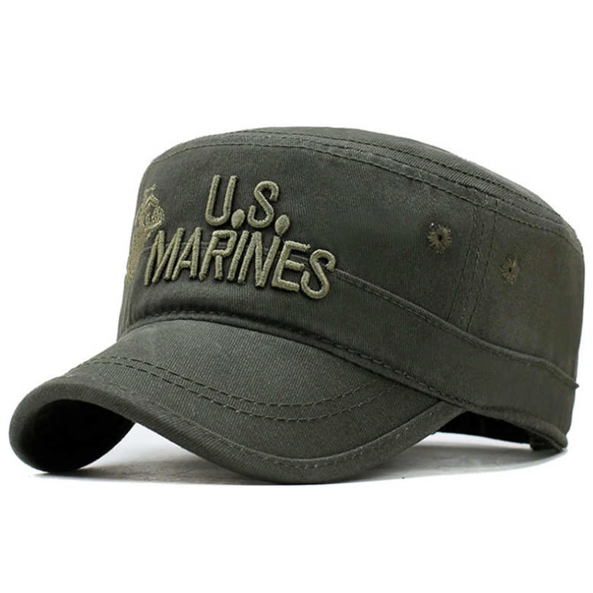 Casquette militaire brodée lettre US MARINES pour hommes, chapeaux décontractés réglables, casquettes plates unisexes, printemps, automne, extérieur
