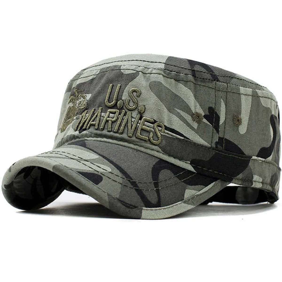 Casquette militaire brodée lettre US MARINES pour hommes, chapeaux décontractés réglables, casquettes plates unisexes, printemps, automne, extérieur
